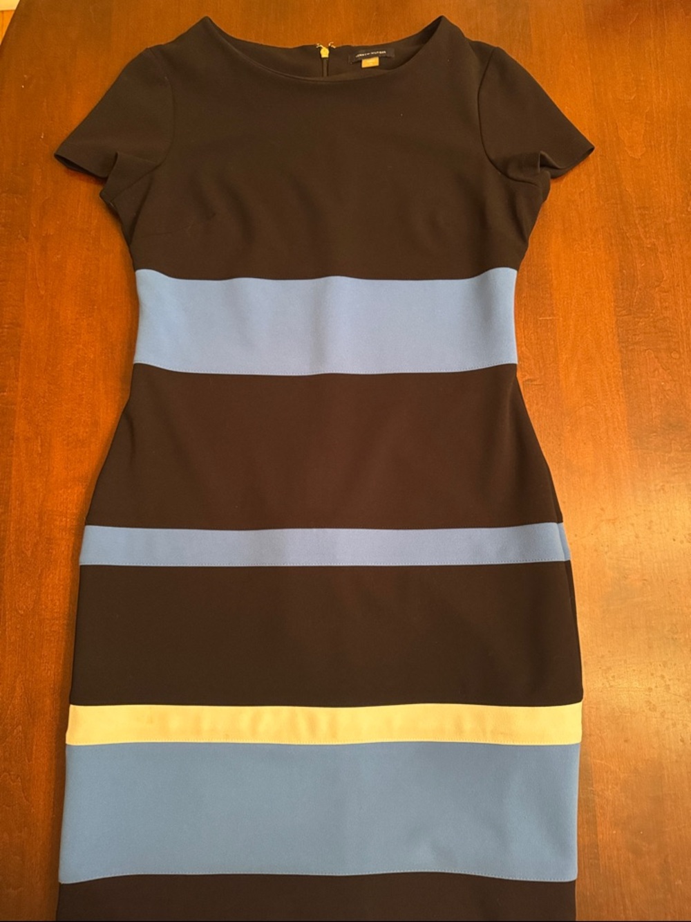 Tommy Hilfiger Black, Light Blue & Cream Striped Mini Dress